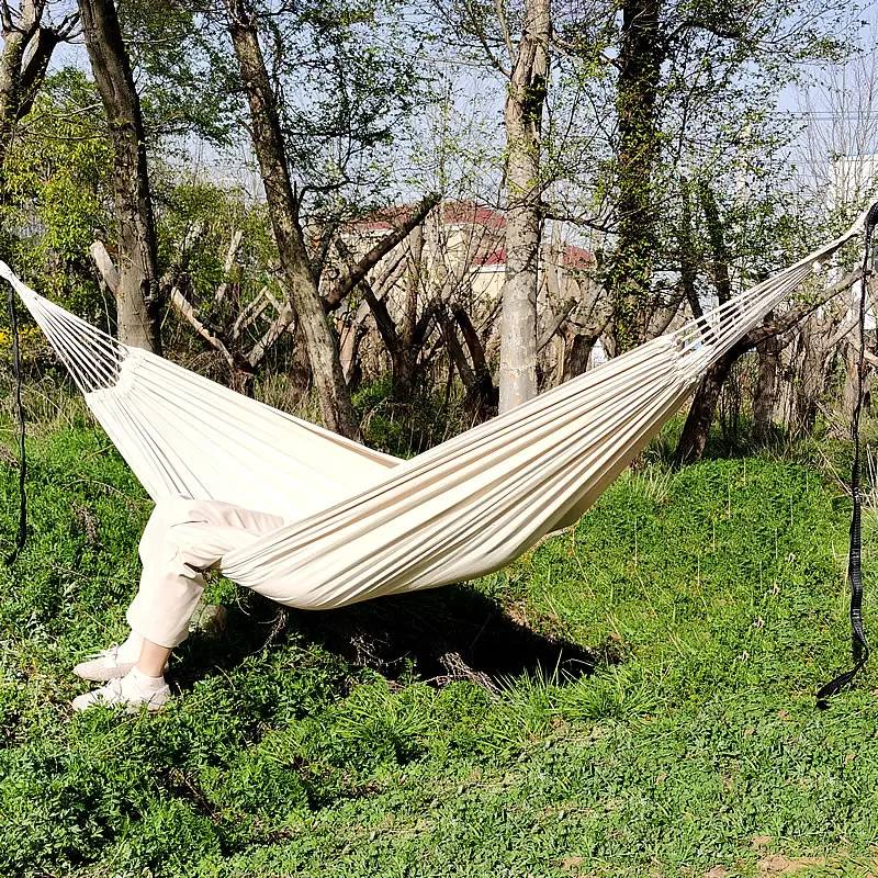 The Double Brazilian Style Hammocks are tightly woven with 100% cotton cloth