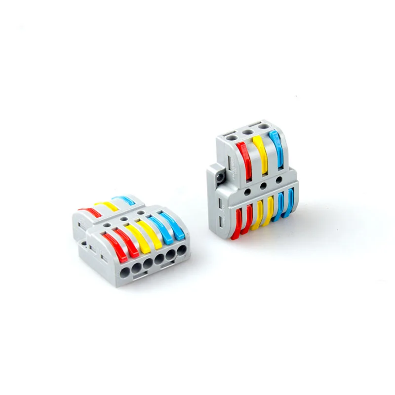 Mini Fast Butt Type Wire Cable Connectors 1 into 2 out Universal  Quick Detachable  compact Conductor Terminal block 0.08-4mm2
