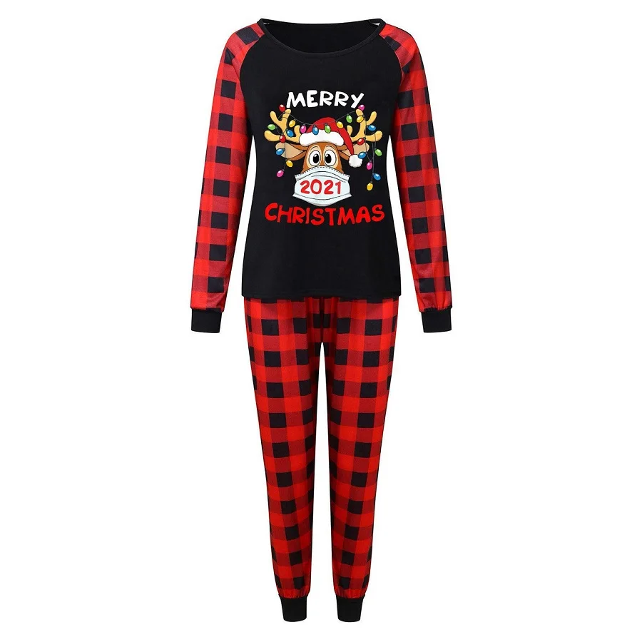 Kupokasi Christmas Pajamas Sets Family Matching Outfits Plaid Father Mother Kids Sleepwear Mommy Xmas Pj's Clothes Tops+Pants