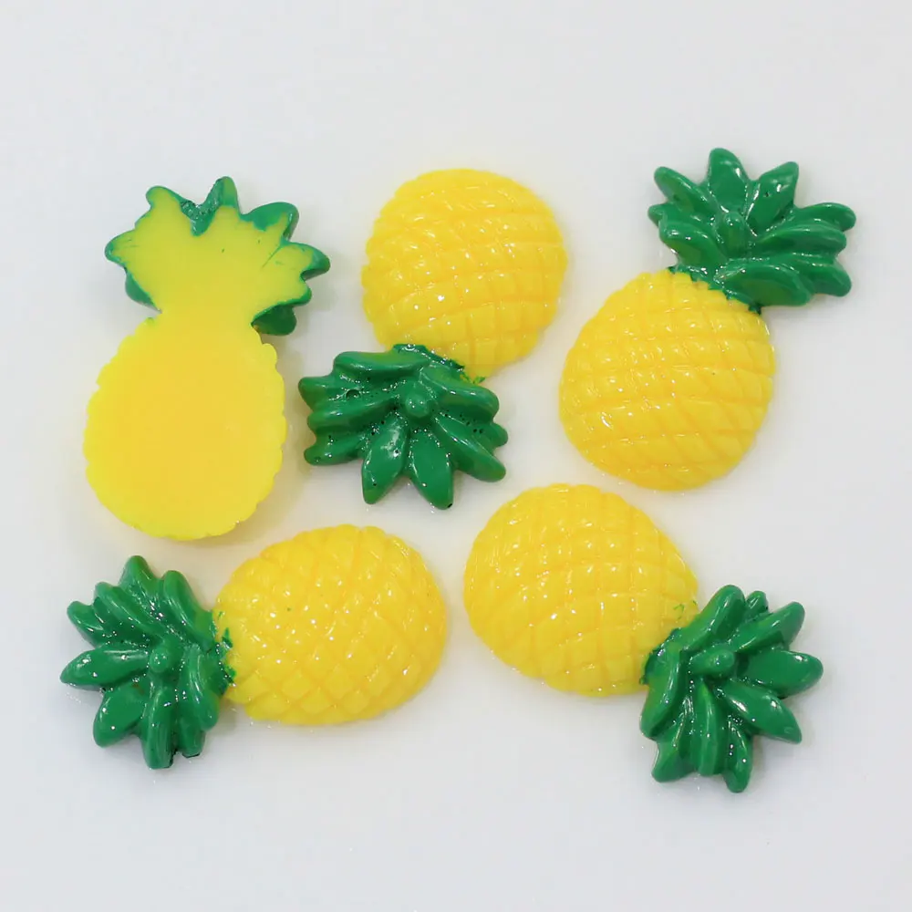 100/50pc Kawaii Fruit Pineapple Resin Flatback Cabochon Miniature Artificial Fruit Resin Planar For DIY Craft Decoration Scrapbo