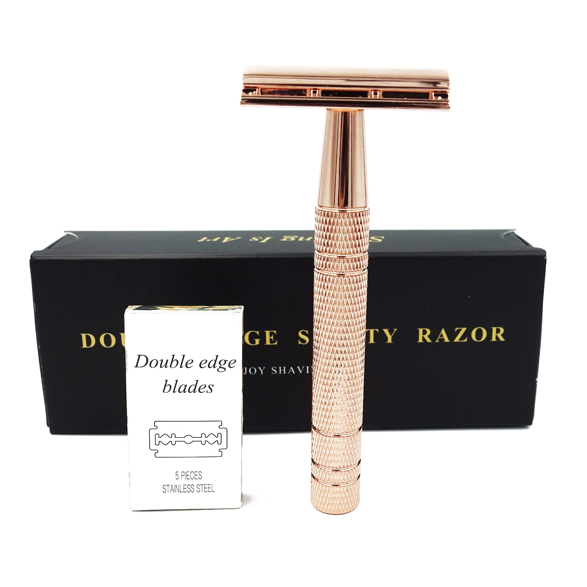 iRAZOR Classic Double Edge Safety Razor Men Manual Shaver and Women Hair Removal Grooming Tool  In Rose Gold Color