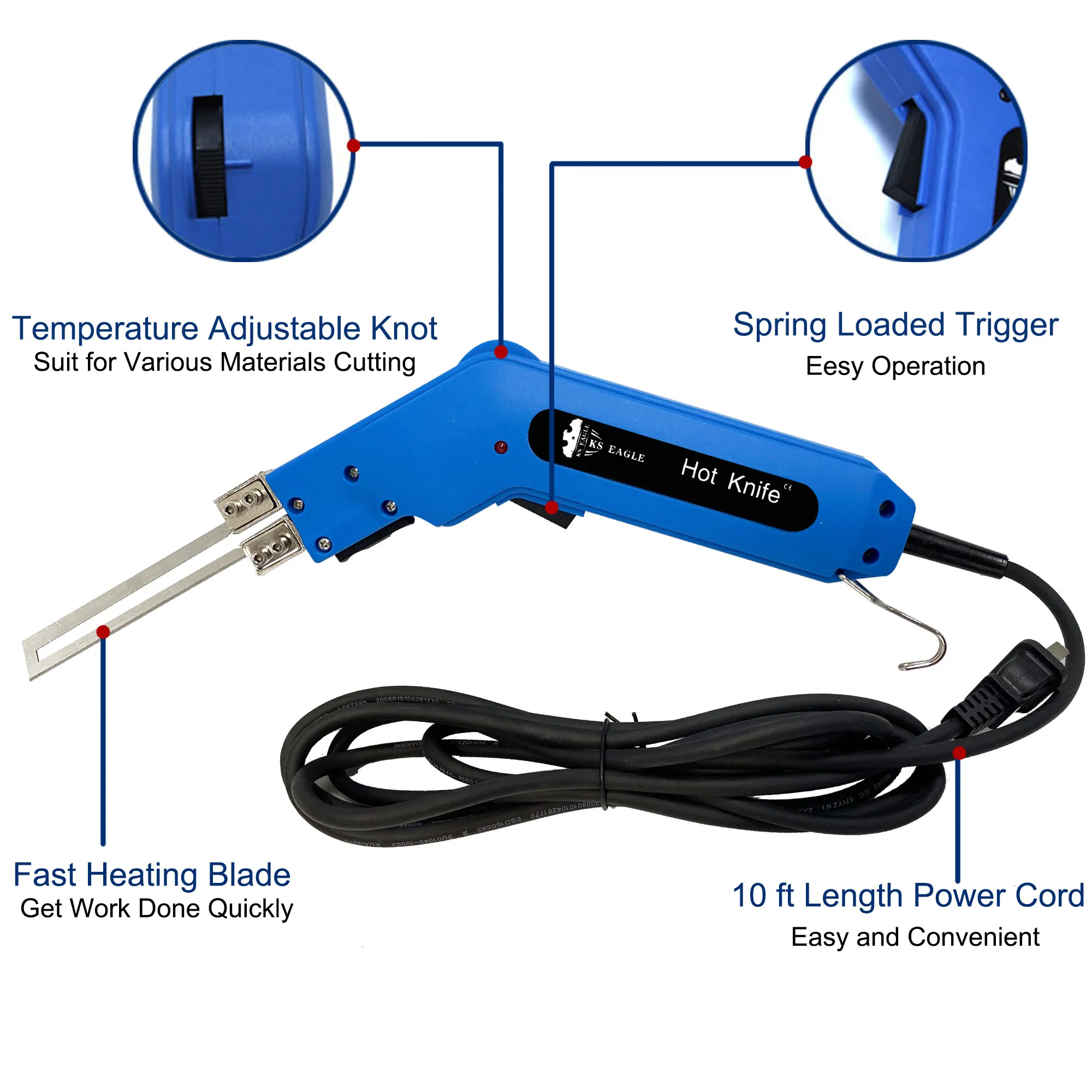 Faca elétrica cortadora de espuma de isopor, ferramenta profissional portátil com lâmina, 110v /120 v