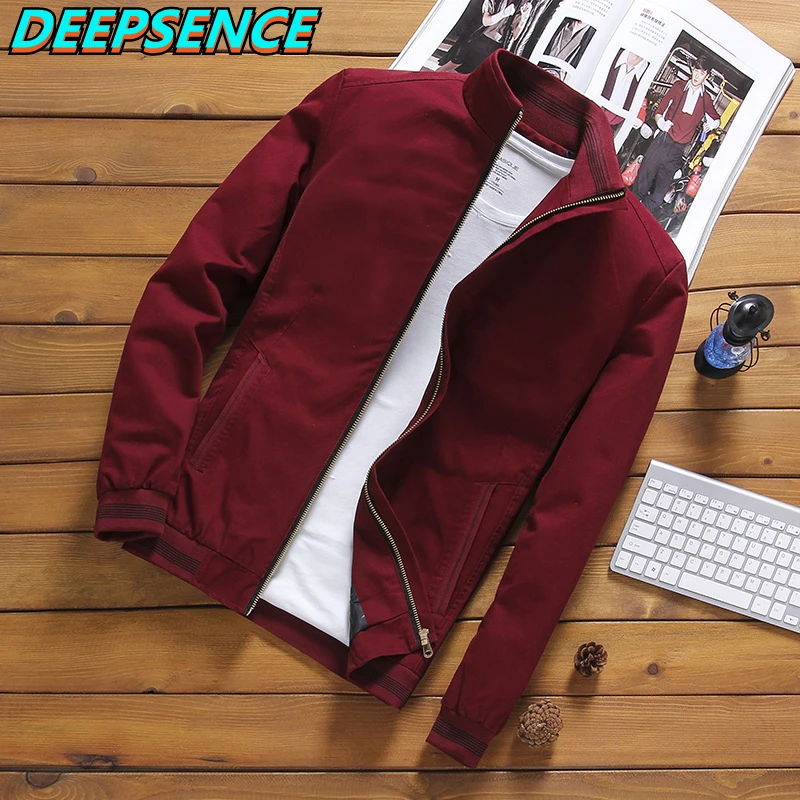 Spring Autumn Casual Jacket Men Outdoor Solid Thin Fashion Coat Stand Neck Zipper  All Match Cotton Streetwear Jackets Men 5XL