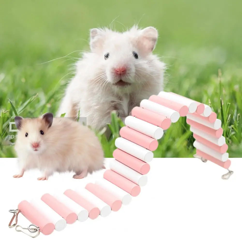 Hamster Toy  Bur-free   Small Animal Toy Pet Wooden Suspension Bridge Ladder