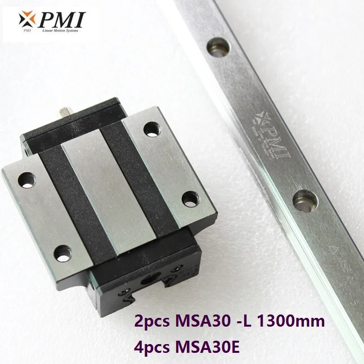 

2pcs origial Taiwan PMI MSA30 -L 1300mm linear guide + 4pcs MSA30E flange carriage blocks for CNC router