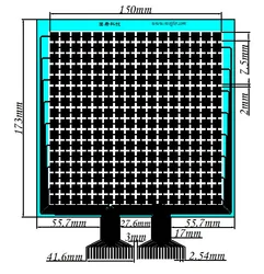 Sensor de presión de película fina Flexible, distribución de columna completa, RX-M1616M, FSR
