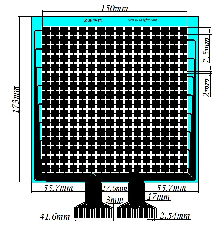 RX-M1616M Whole Column Distribution Flexible Thin Film Pressure Sensor FSR