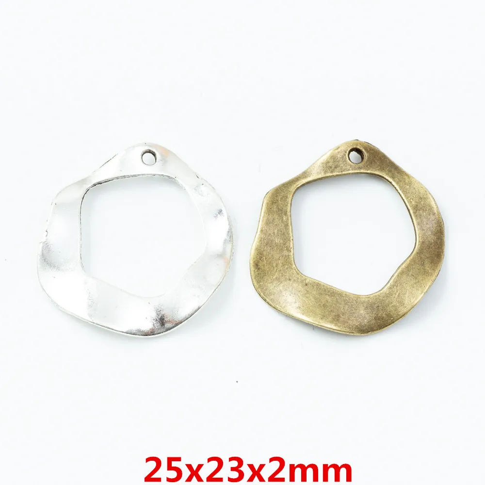 

40 pieces of retro metal zinc alloy Round card pendant for DIY handmade jewelry necklace making 6827