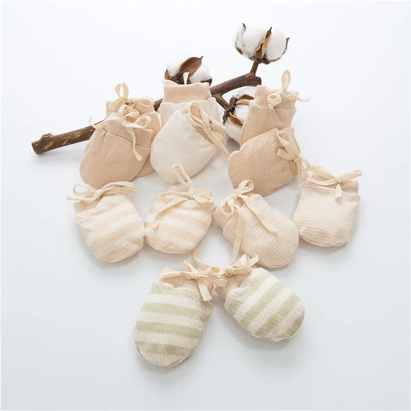

Cotton Baby Gloves Anti Scratch Lovely Mittens Autumn Solid Stripe Children Gloves Soft Light Infant Mittens Girs Bows Handwear