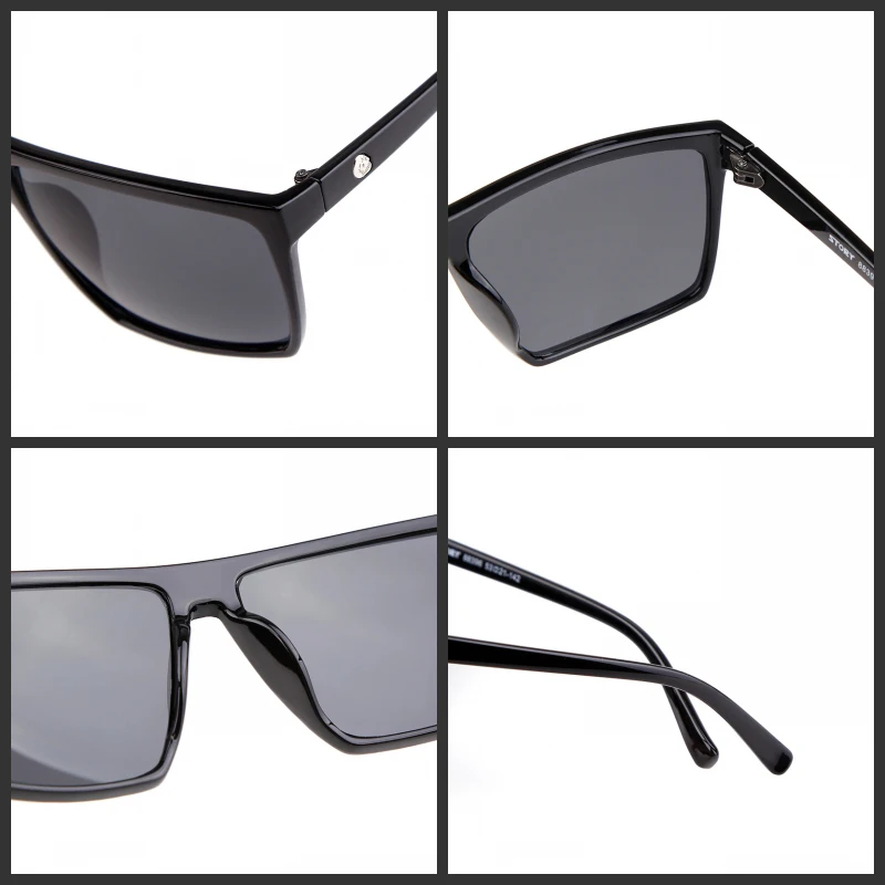 WHO CUTIE 2025 Oversized Square Sunglasses Men Brand Designer Thin Plastic Frame Resin Lens Male Black Sun Glasses Shades OM320