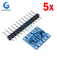 5pcs 2-way Level Conversion Sensor Module IIC I2C UART SPI 3.3V to 5V 5V to 3.3V Logic Level Shifter With Pins