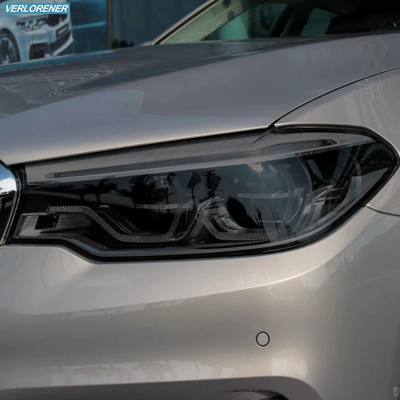 

Car Headlight Protective Film Smoked Black Tint Wrap Vinyl Transparent TPU Sticker For BMW 5 Series G30 G31 M5 F90 2017-2020