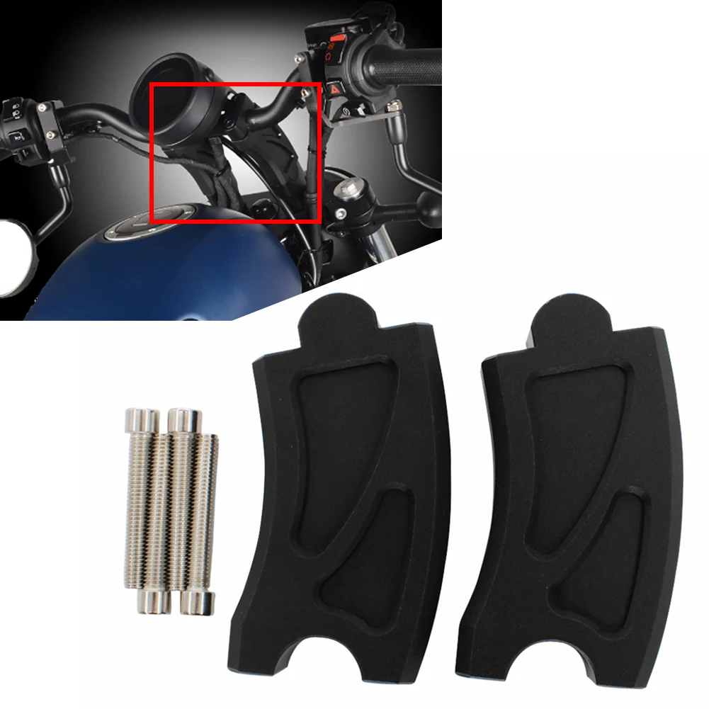 2Pcs Motorcycle Aluminum Handlebar Risers Handle Bar Lift Clamp Adapters for Honda Rebel CMX 500 300 CMX500 CMX300 Black