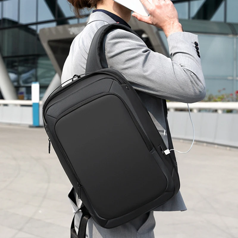 Heroic Knight Men Business Backpack 15.6 inch Laptop Bag Anti Theft Travel Waterproof USB Charging School Leisure Backpack