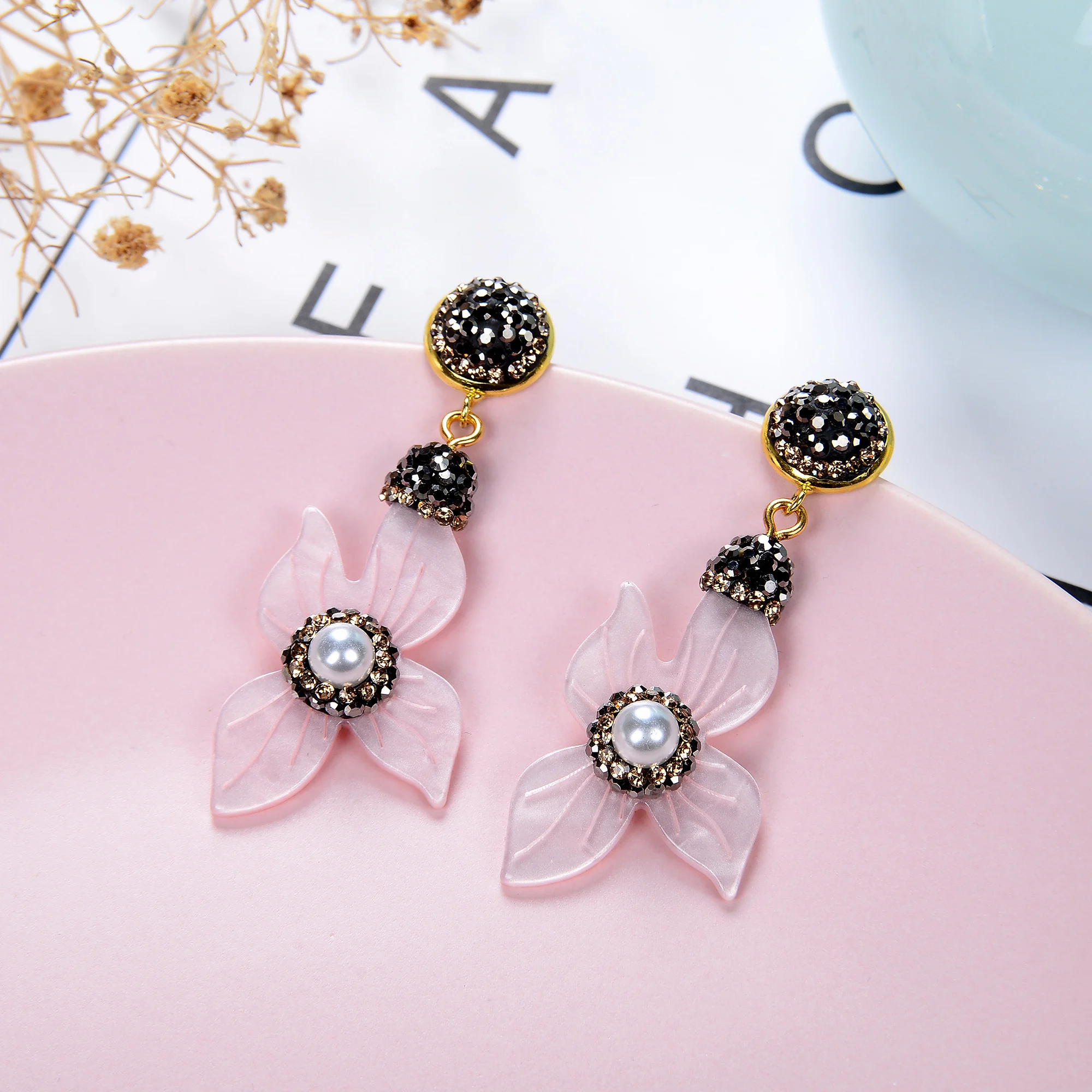 Colorful Resin Pendant Hanging Earring For Women Bohemia  Geometric Flowers Shape Drop Dangle Earrings Female Wedding Jewelry