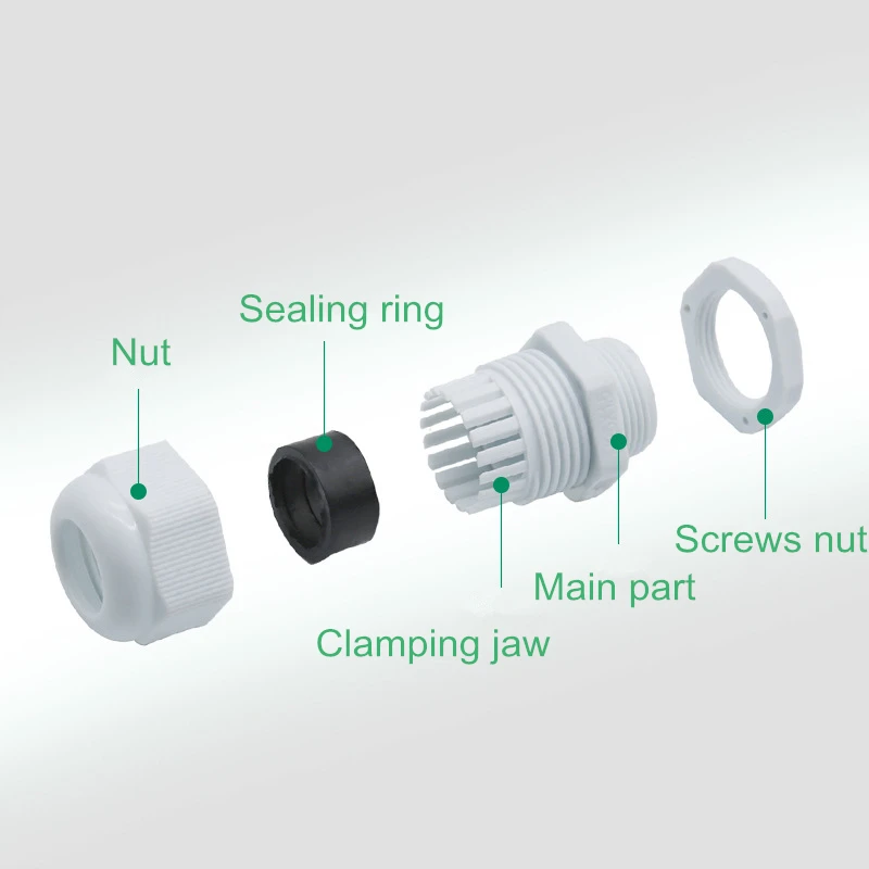 Warerproof Plastic Nylon Cable Gland IP68 M12*1.5 M14 M16 M18 M20 M22 CE Cable Wires Connector Cable Glen Retaining Head