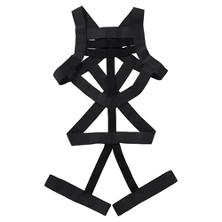 Men Exotic Tanks Belts Body Shoulder Chest Harness Belt Elastic Straps Criss Cross Back Hollow Out One-piece Jockstrap Bodysuit