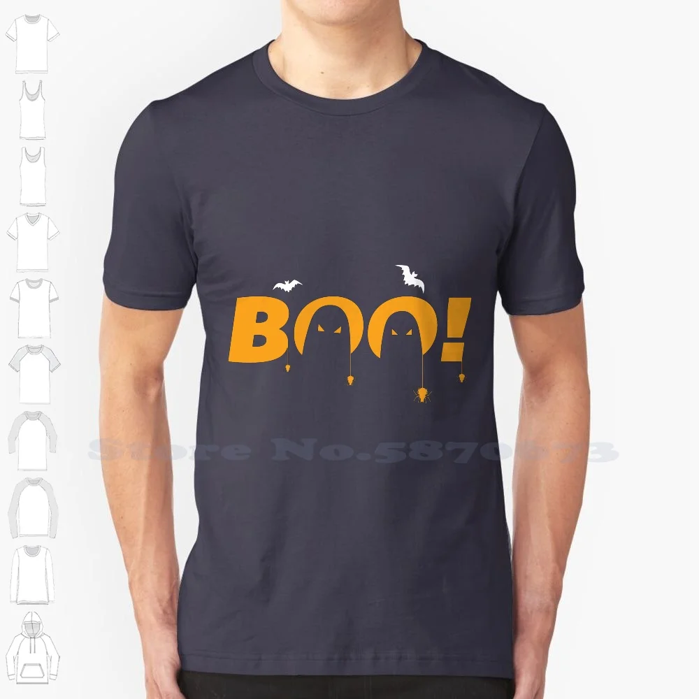 Boo! 100% Cotton T-Shirt Ghosts Boos Lame Thumbs Down Popup Eyes Unhappy Disapproved Silly Scary Halloween Spooky Yellow Vector