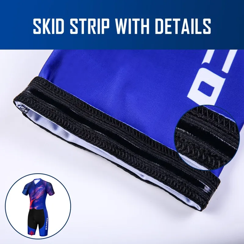Herren-Triathlon-Skinsuit, kurzärmelig, schnelltrocknend, atmungsaktiv, einteiliger Radsportanzug, MTB, Bike, Lauf, Rennsportbekleidung – Detail 9