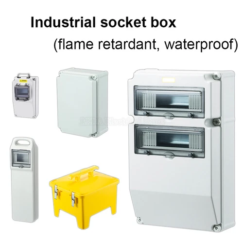 Imagen 1 del producto Caja de distribución de energía portátil para exteriores, caja de enchufe Industrial impermeable de plástico, caja vacía de mantenimiento de energía portátil, 1 Uds.