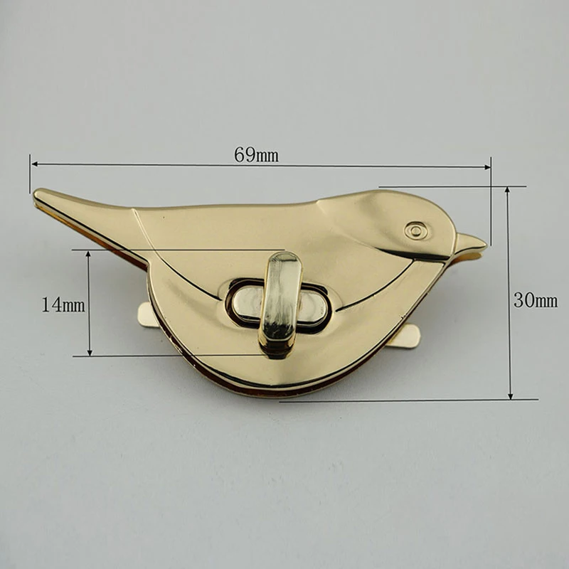 New Bird Shape Clasp Turn Lock Twist Locks Bag Accessories Metal Hardware For Diy Handbag Bag Purse Buckle Lock Decorative