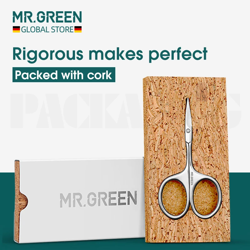 MR.GREEN Stainless Steel Makeup Scissor Eyebrow Eyelashes Nose Hair Trim Scissor Sharp Ponit Curve Tip Small Eyebrow Scissor