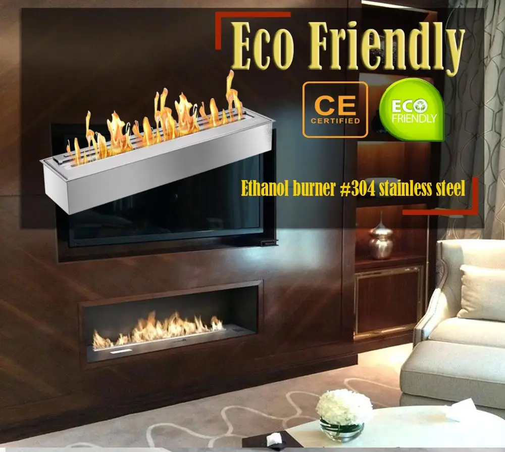 

Inno living fire 36 inch built-in fireplace bio ethanol fuel fire pit