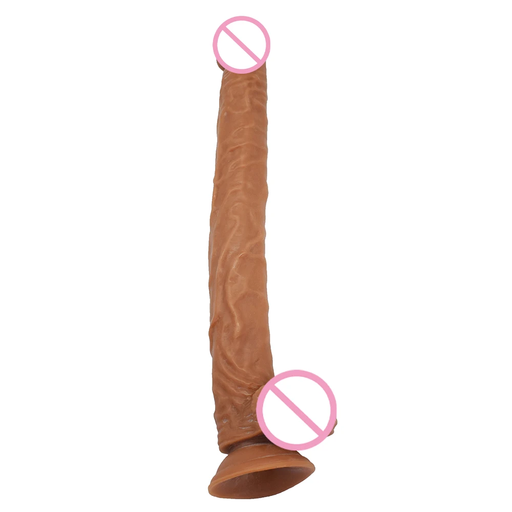 41*4cm miękkie PVC długie Dildo duże Dick realistyczny Penis kobiety Masturbator zabawki erotyczne dla dorosłych dla kobiet cipka wagina gej Anal