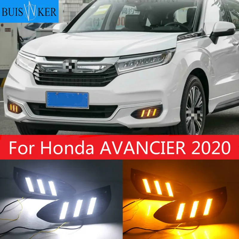 

1 Set DRL Daytime Running Lights Daylight 12V ABS Fog Lamp Cover With Turn Yellow Signal Light For Honda AVANCIER 2020