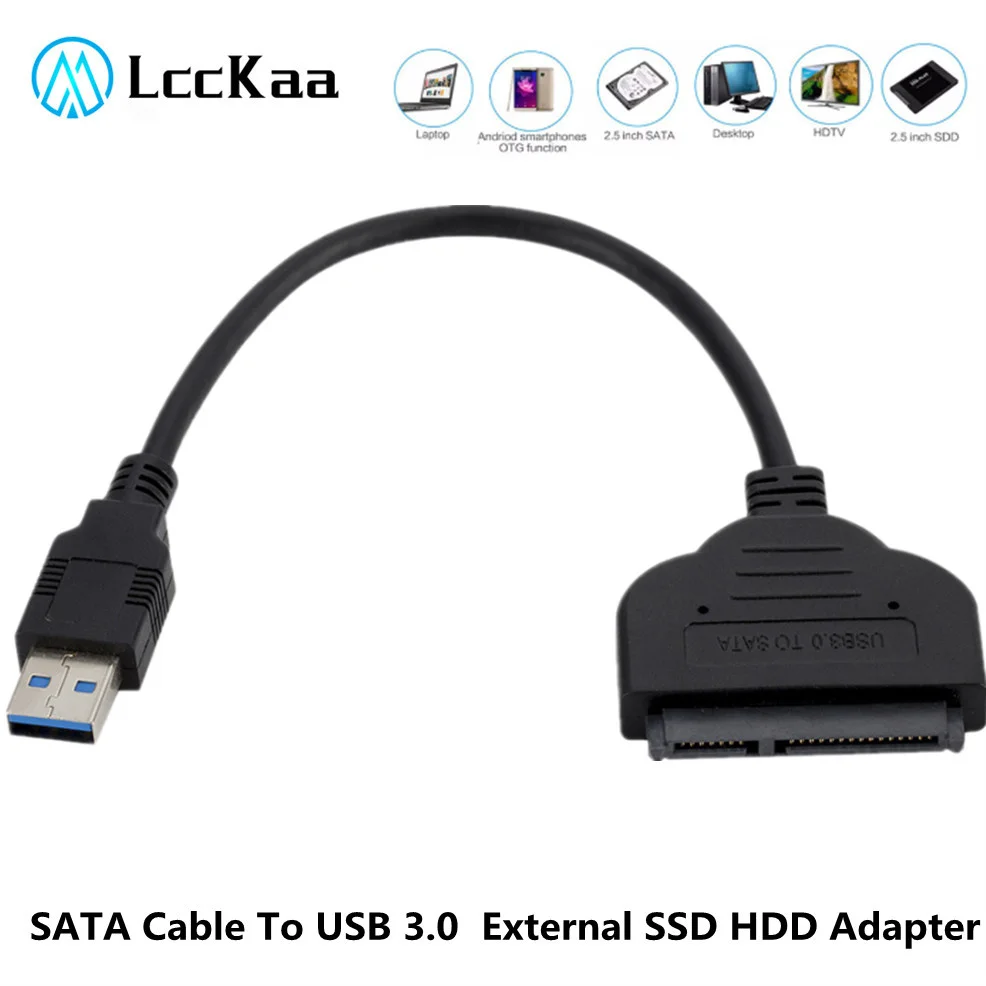 

Адаптер LccKaa SATA на USB 3,0, кабель USB 3,0 на SATA, 5 Гбит/с, Высокоскоростная передача данных для жесткого диска 2,5 дюйма, адаптер SATA