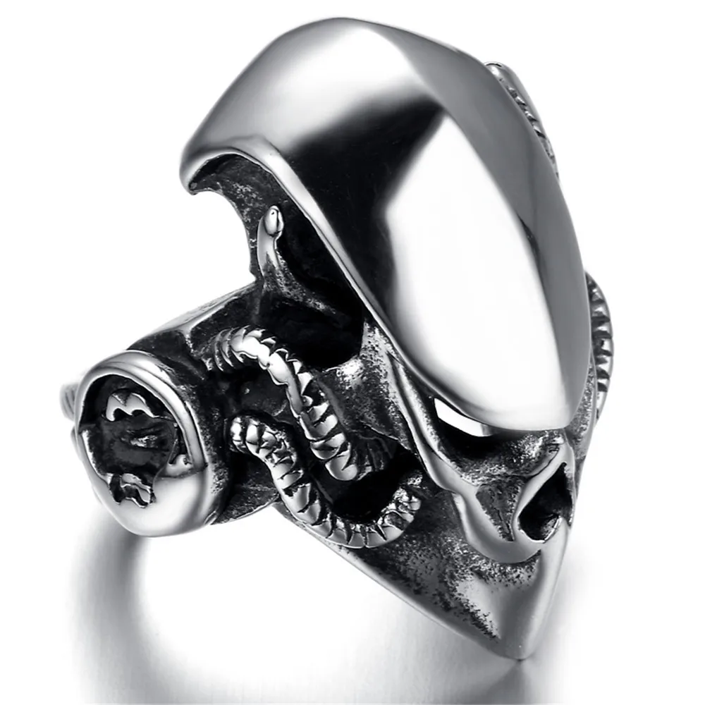 Titanium Steel Handmade man Locomotive Punk Rings