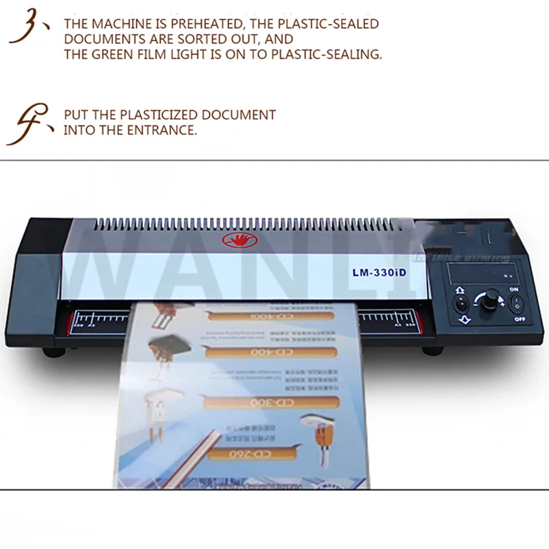 LM-330iD เย็นเครื่องเคลือบบัตร Laminator เครื่องเคลือบบัตร A4A3พลาสติกเครื่องแฟ้มภาพกาว4-พลาสติกเครื่องฟิล์ม