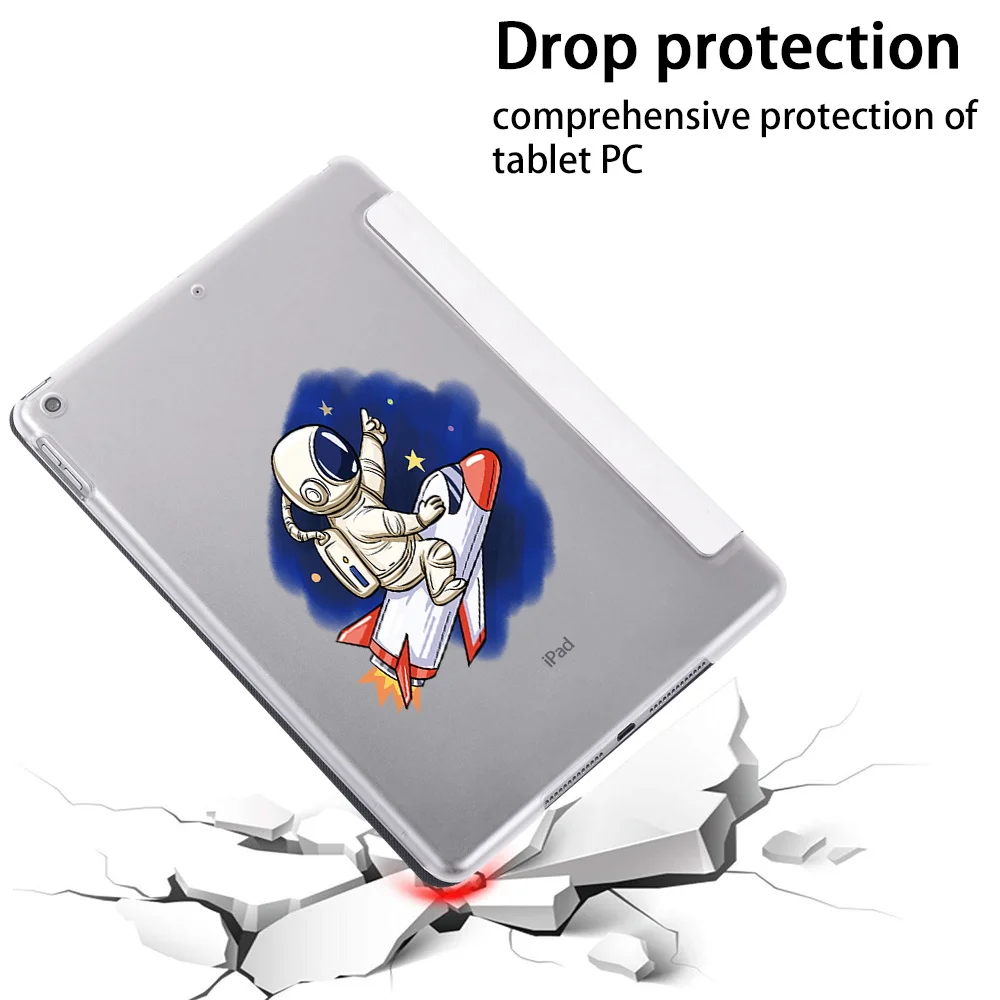 Tablet Case for Apple IPad 7 8 9th 10.2 Gen/Air 1 2 3 4/mini 1 2 3 4 5/ipad 5 6th Gen Printed Astronaut Smart Stand Folio Cover