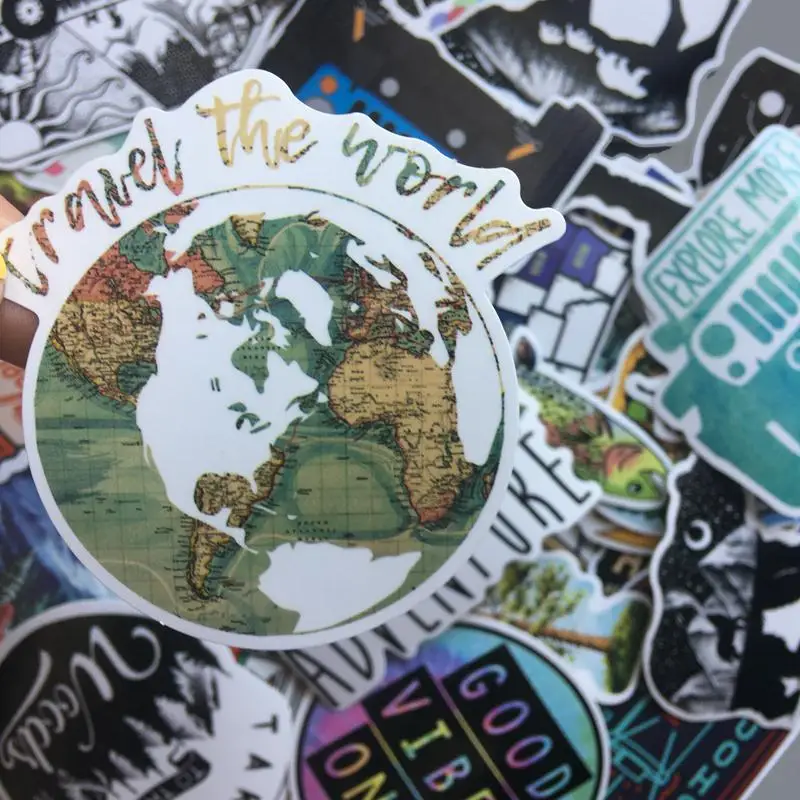 50 قطعة ملصقات السفر التخييم البرية مغامرة المشهد في الهواء الطلق ملصق لاصق لامع ورائع DIY بها بنفسك حقيبة الكمبيوتر المحمول موتور السيارة #5