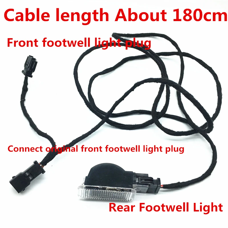 car interior Light Rear Footwell Light foot Lamp Cable Wiring harness Upgrade For VW Bora C-TREK 2017 2018 2019 2020 8kd947415