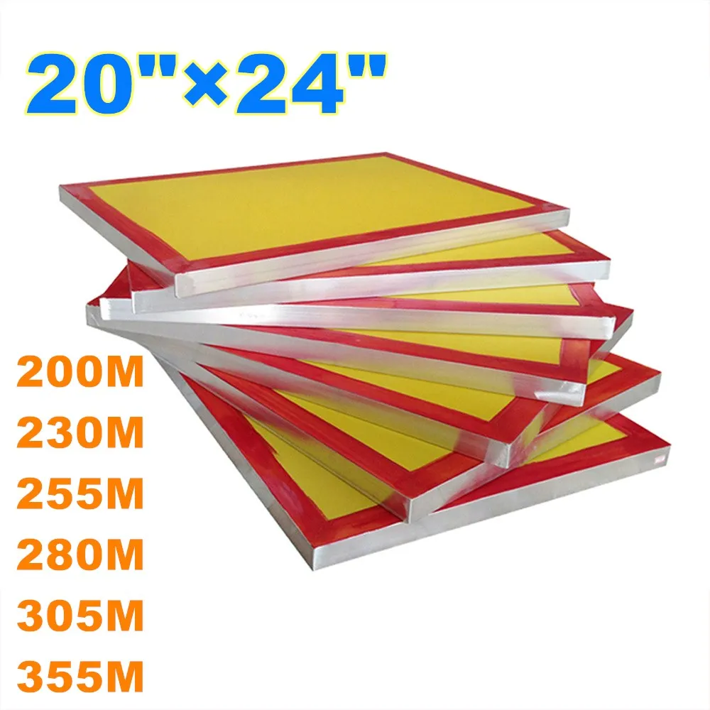 

6 Pcs - 20" x 24" Aluminum Screen Printing Frame Tools for Print with 200/230/255/280/305/355 Yellow Mesh Count