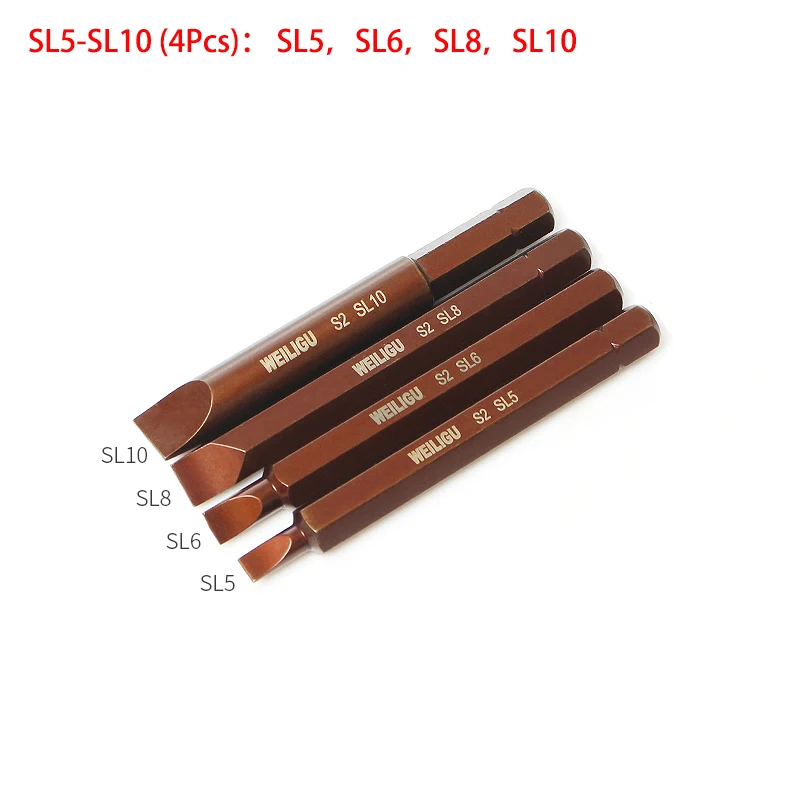 1 Set 8mm Hex Shank Electric/Hand S2 Steel Impact Duty Screw Driver 80mm Long Bits Set PH1-PH4, SL5-SL10, H3-H8,T20-T55 Bit Tool