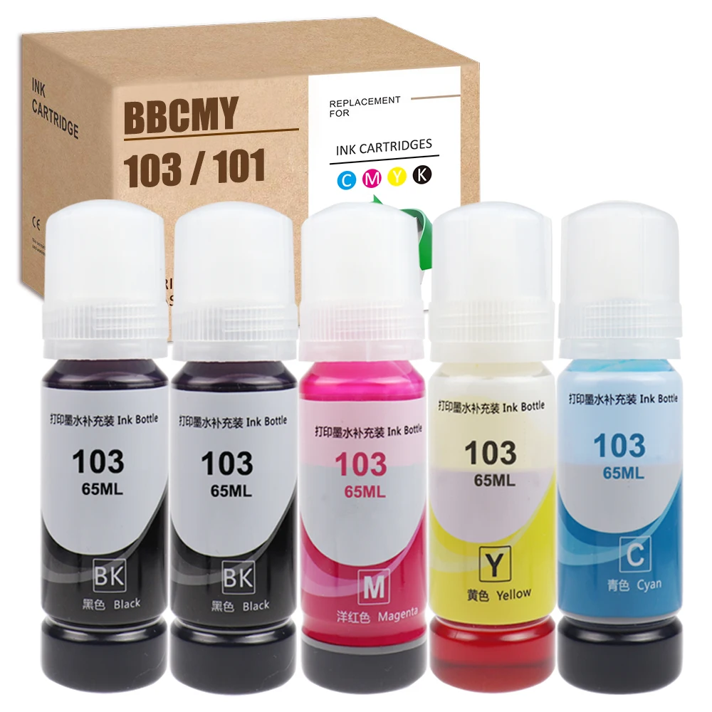 HS Compatible For Epson 103 For Epson 101 L3100 Ink, L3101 Ink, L3110 Ink, L3150 Ink, L3151 Ink, L3156 Ink, L3160 Ink, L5190 Ink