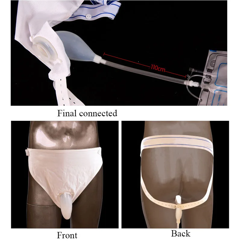 Female/male urine bag urine collection set with special briefs Silicone urinal bag penile atrophy urine collector