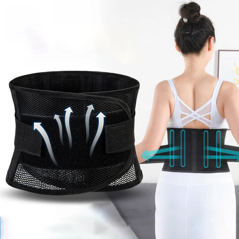 Women Slimming Sheath Belt Lower BackBrace Spine Support Belts Sweat-absorben Breathable Lumbar Corset Orthopedic Device