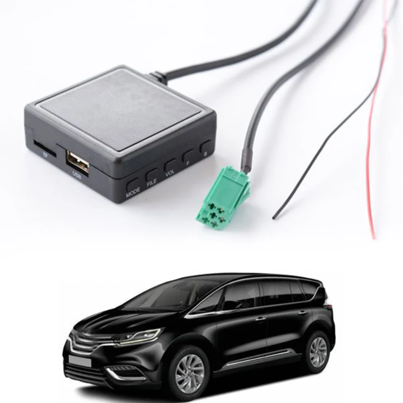 

Автомобильный музыкальный адаптер 3,5 мм, AUX, TF, USB, для Mini Input, iso-6pin, для Renault Stereo
