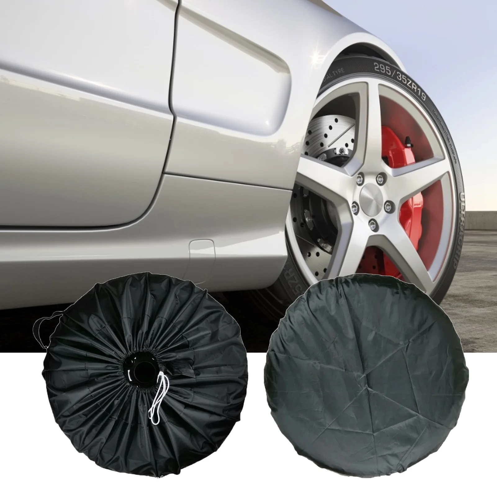 S/L All Black Tire Case Tire Protection Cover Waterproof Car Lightweight Tyre Spare Cover Uv-Proof Wheel Protective Storage Bags