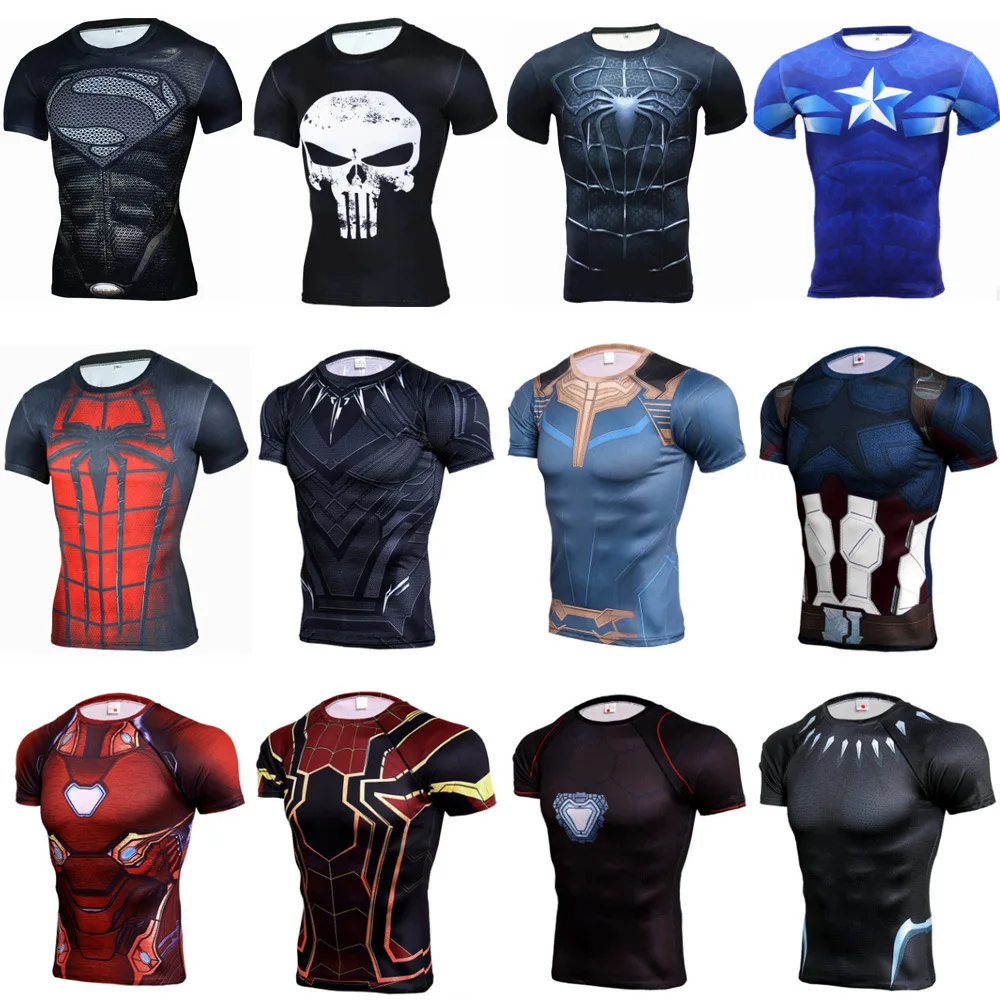 

MMA T-shirt Rashguard bjj gi 3D Printed Captain Breathable T-Shirts Men MMA Compression Tee Workout Fitness Clothing Sport Tops