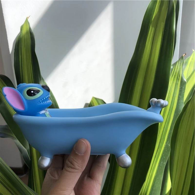 Disney New  Minnie Stitch Creative Cartoon Handmade Soap Box Cute Soap Tray European-style Simple Baby Hand Soap Tray toy