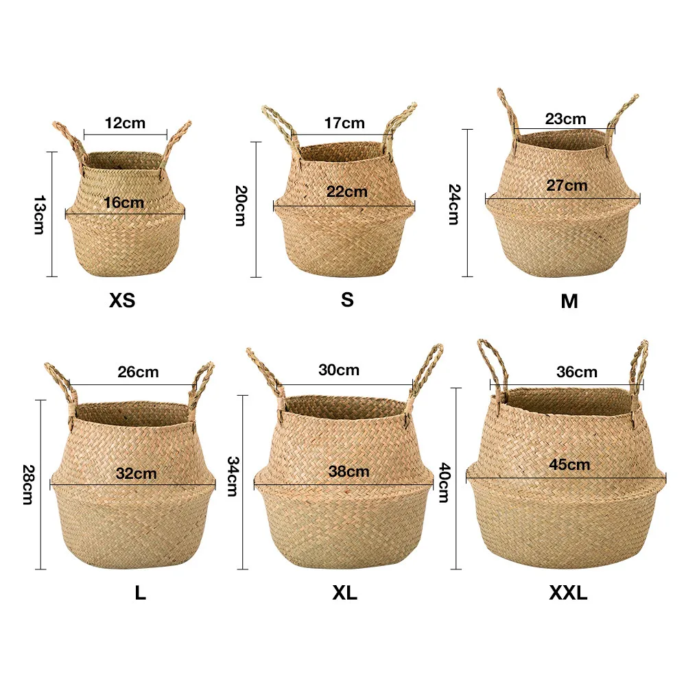 Wicker Planter Storage Basket Flower Baskets Laundry Storage Decorative Basket Pot Rattan Flower Planters Household Organizer