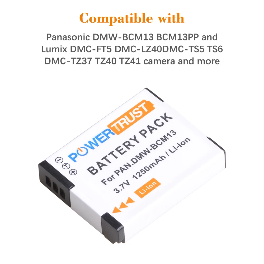 DMW-BCM13 DMW-BCM13E Battery and LED USB Charger for Panasonic Lumix DC-TS7 DMC-FT5 DMC-LZ40 DMC-TS5 DMC-TZ37 DMC-TZ40 DMC-TZ41