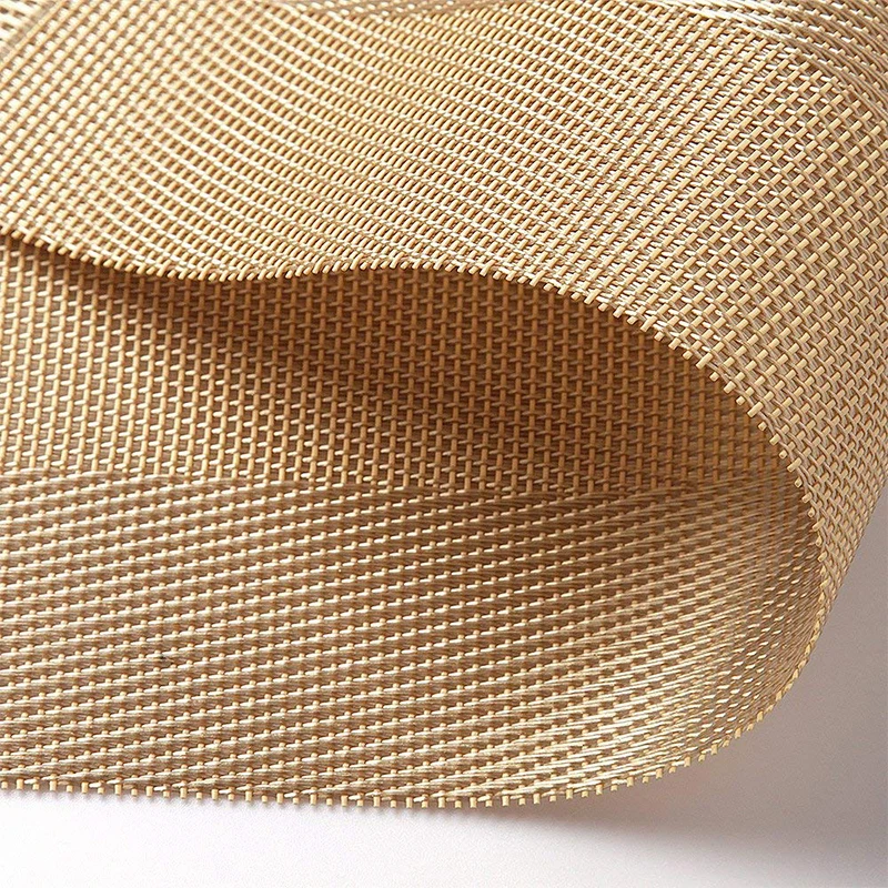 4/6 pieces of golden placemats washable PVC dining table mat set woven mat diagonal rack plate bowl coaster non-slip mat2022