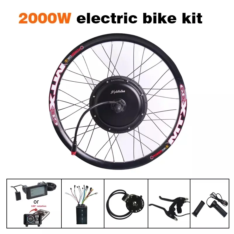 135mm drop out High Power E Bike Kit 52v 2000W Electric Bike Conversion Kit For 20