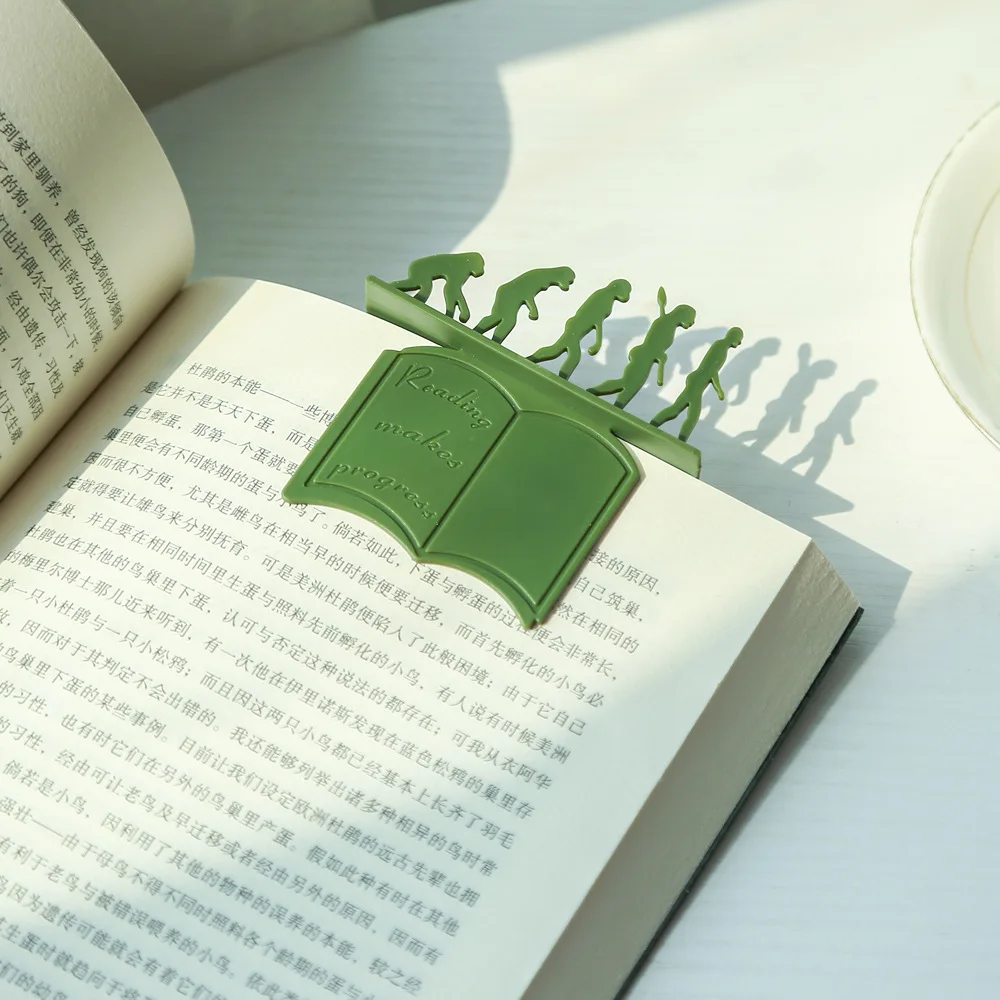 1Pc Creative Theory of Evolution Bookmark 3D Silicone Reading Bookmarks Book Holder Gift For Children