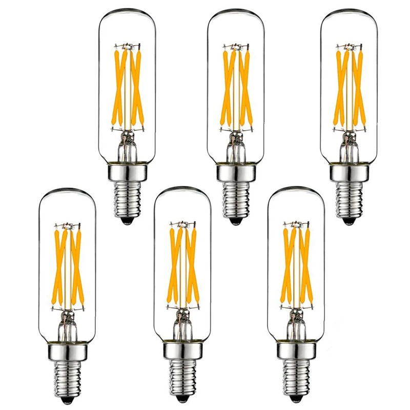 6 pcs lampada led t25 tubular led lampadas de filamento 4 w 8 12 retro lustre pingente